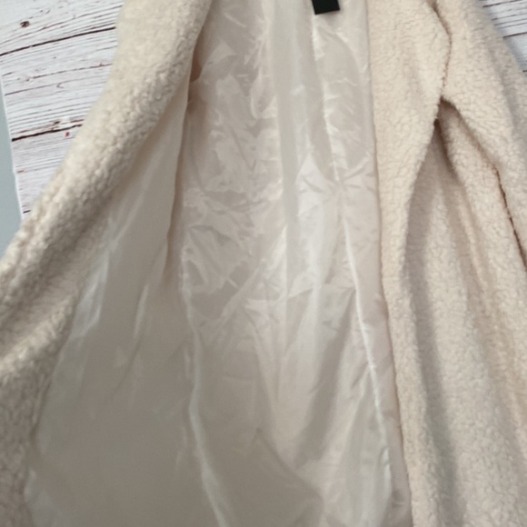 New Womens Large Sherpa Cardigan Cream - Picture 6 of 9